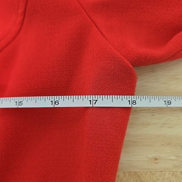 Eliza J‎ Women’s Round Neck Long Sleeve Mini Sheath Dress Size 10 Red Drop Waist - Picture 5 of 12